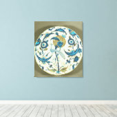 イズニク絵を描の一皿に孔雀が乗った料理 キャンバスプリント (インサイチュ (ウッドフロア))