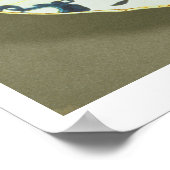 イズニク絵を描の一皿に孔雀が乗った料理 ポスター (角)