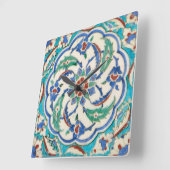 イズニク陶磁器 スクエア壁時計 (傾斜)