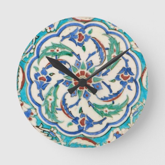 イズニク陶磁器 ラウンド壁時計 (正面)