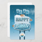 イズマイハッピーバースデーフラットパーティの招待状 招待状 (正面/裏面)