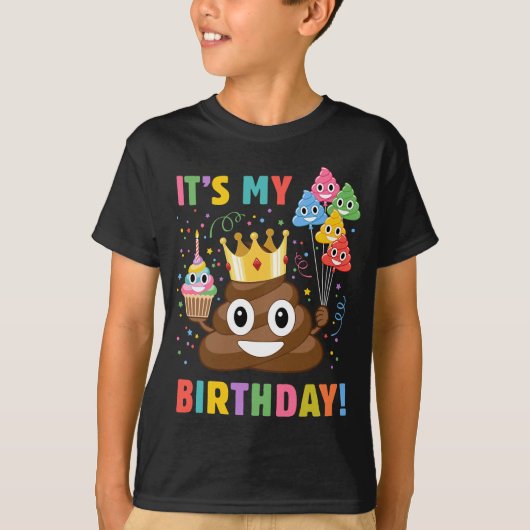 イズマイ誕生日おもしろい誕生日ウンチ Tシャツ (正面)