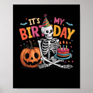 イズマイ誕生日スケルトンハッピーハローウィン誕生日 ポスター