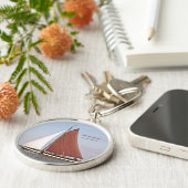 イセ伝統的ルメーアの帆船クルージング キーホルダー (側面)