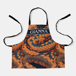 イソクラピアのヘビのモザイクカラフルパターン エプロン