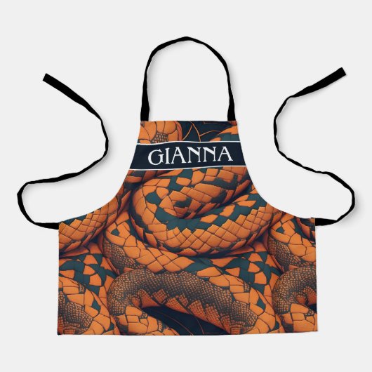 イソクラピアのヘビのモザイクカラフルパターン エプロン (正面)