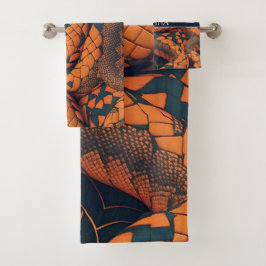 イソクラピアのヘビのモザイクカラフルパターン バスタオルセット