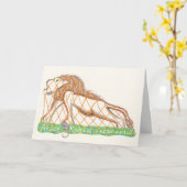 イソップのネズミとライオンのノテカード カード (黄色い花)