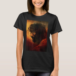 イソップの王冠を被ったユーモラスなイエス・キリスト グラフィックデザイン Tシャツ