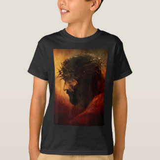 イソップの王冠を被ったユーモラスなイエス・キリスト グラフィックデザイン Tシャツ