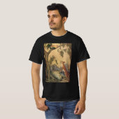 イソップ寓話 キツネとニワトリと犬 ヴィンテージ Tシャツ (正面フル)