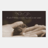 イソプ感動的引用文「親切な行為」 長方形シール (正面)