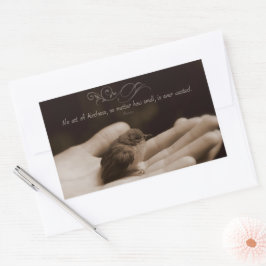 イソプ感動的引用文「親切な行為」 長方形シール