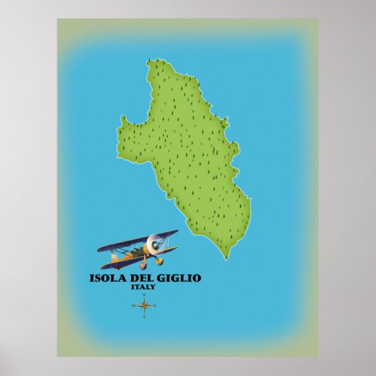 イゾラデルギリオのイタリアの地図 ポスター (正面)