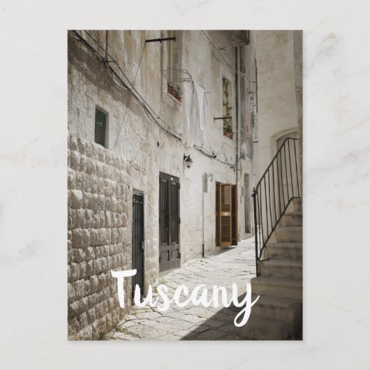 イタぶら下がったリアの路地で洗濯物を干す ポストカード (正面)