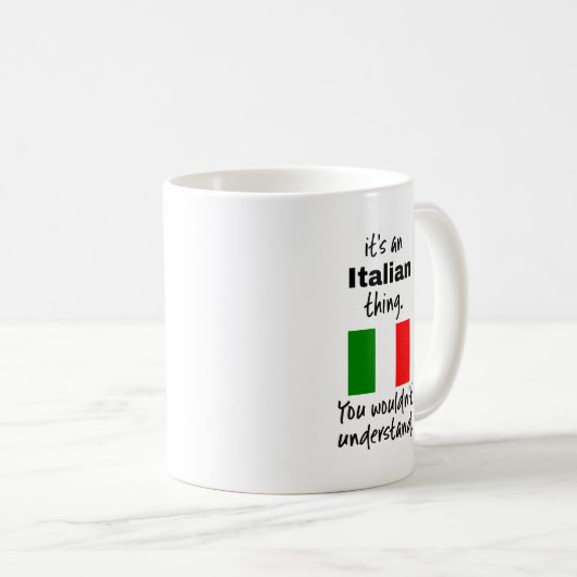 イタイタリアンリおもしろいアギフトアイディアマグ コーヒーマグカップ (正面右)