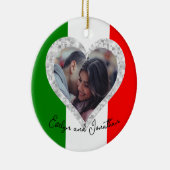 イタイタリアンリアハート国旗 セラミックオーナメント (右)