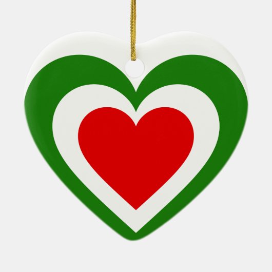 イタイタリアンリア国旗のハート セラミックオーナメント (裏面)
