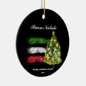 *~*イタイタリアンリア抽象芸術国旗のBuon Natale写真 セラミックオーナメント (右)