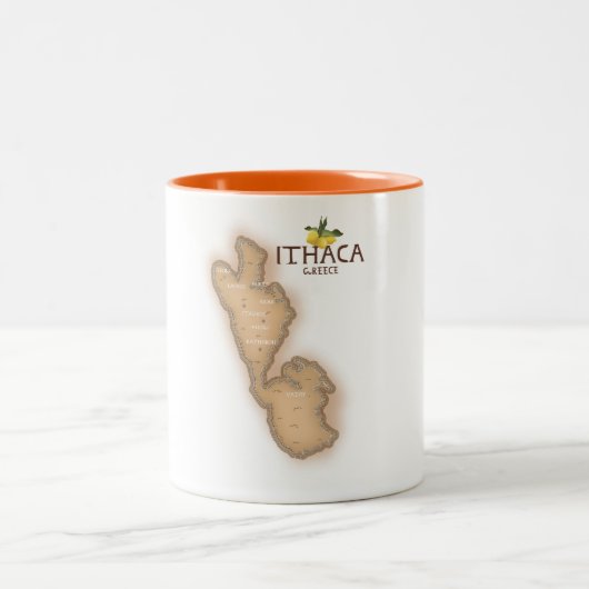 イタカギリシャ地図 ツートーンマグカップ (中央)