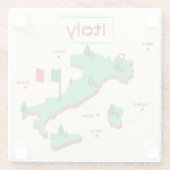 イタカッコいいイカラフルリアの地図 ガラスコースター (裏面)