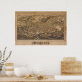 イタカニューヨーク1882アンティークパノラママップ ポスター (キッチン)