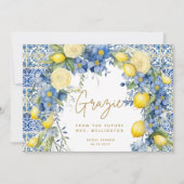 イタグリーン イタリアン インタイル イタリアンlogging ブルー タイル イタリアンウェデ サンキューカード (正面)