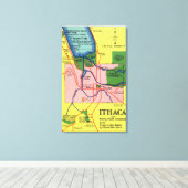 イタケー及びその付近の関心点 キャンバスプリント (インサイチュ (ウッドフロア))