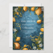 イタス ブロッサム ブルー ベイビー シャワー 招待状 (正面)