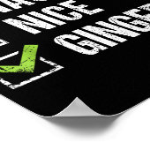 イタズラなナイスなジンジャー・レッドヘッド・サンタハット アイルランドのクリスマス ポスター (角)