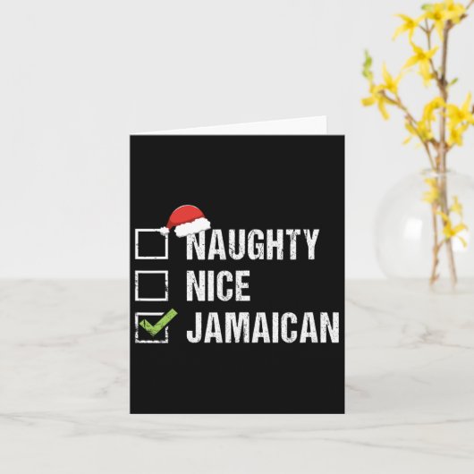イタズラなナイスジャマイカサンタハット クリスマスプレゼント カード (黄色い花)