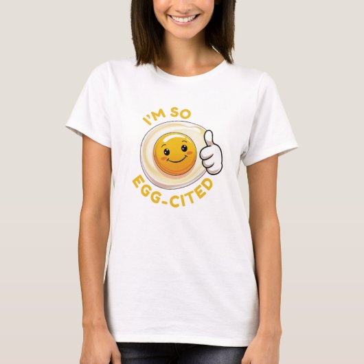 イタズラな卵のTシャツ "卵が大好き!" Tシャツ (正面)