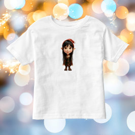 イタズラな少女のクリスマスエルフ幼児用Tシャツ トドラーTシャツ