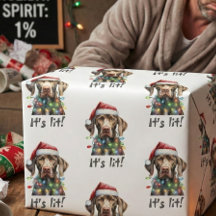 イタズラ好きな犬のクリスマス包装紙 – 電飾