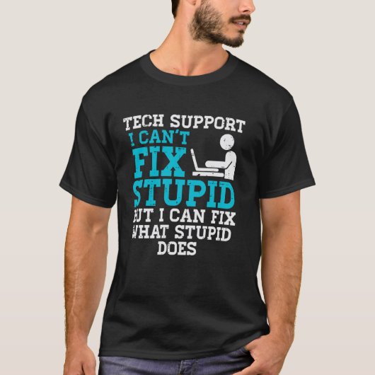 イタズラ好きのための面白いITヘルプデスク男性 Tシャツ (正面)