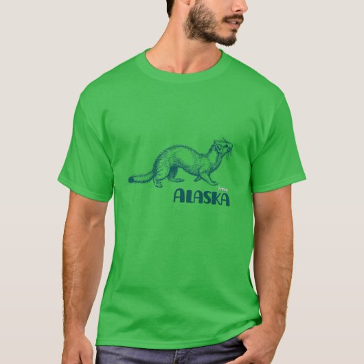 イタチのデッサン Tシャツ (正面)