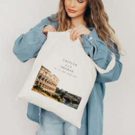 イタパーソナライズされたリアの結婚トートバッグ トートバッグ