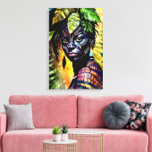 "イタヤラ絵を描"ファーン – アマゾニアの女性 キャンバスプリント (インサイチュ (リビング))