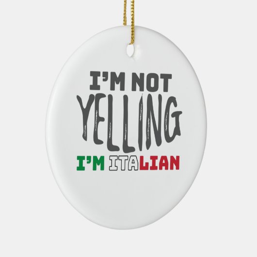 イタリおもしろいアを叫ばないイタリイタリアンアのジョーク セラミックオーナメント (右)