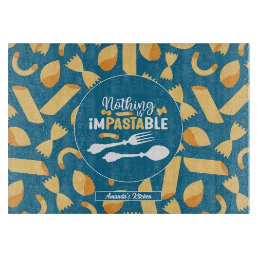 イタリおもしろいアレトロパスタパタイタリアンーパターン カッティングボード (正面)