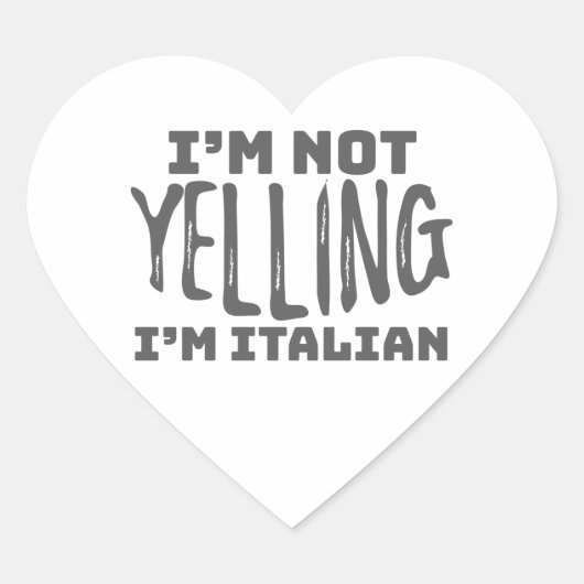 イタリおもしろいア私は冗談を叫ばないだイタリアンけ ハートシール (正面)