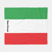 イタリはっきりしたアイタリアン家族パーソナライズされた国旗 フリースブランケット (正面(横))