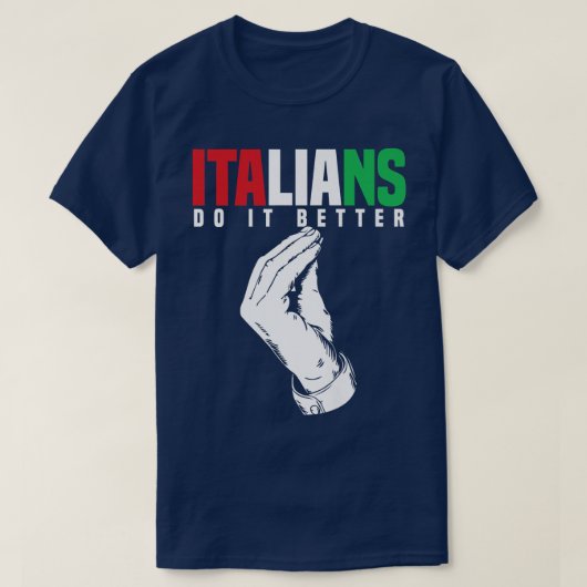 イタリアおもしろい国旗ローマ・イタリア Tシャツ (デザイン正面)
