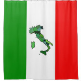 イタリアおよびイタリアンな旗の緑の地図 シャワーカーテン (正面)