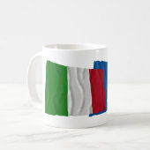 イタリアおよびカラブリアの振る旗 コーヒーマグカップ (正面左)