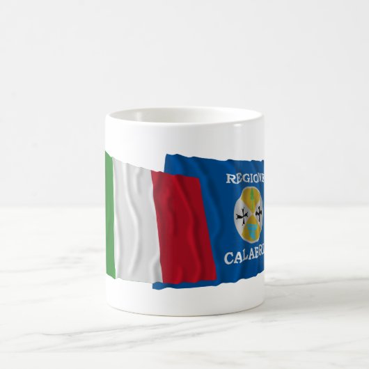 イタリアおよびカラブリアの振る旗 コーヒーマグカップ (中央)