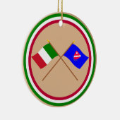 イタリアおよびモリーゼ州によって交差させる旗 セラミックオーナメント (右)