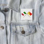 イタリアおよびSiciliaによって交差させる旗 缶バッジ (インサイチュ)