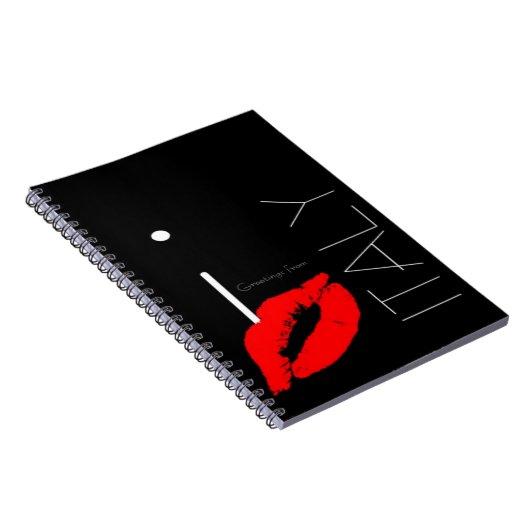 イタリアからのグリーティングレッドリップスティックラブキス ノートブック (右側)