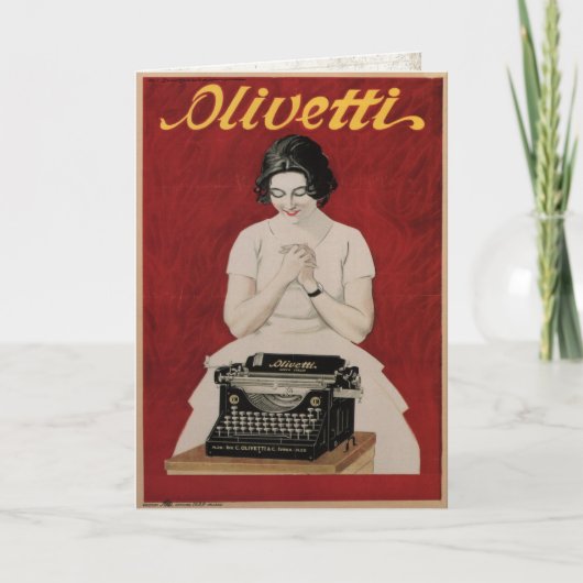 イタリアからのヴィンテージ広告プリント付きグリーティングカード カード (正面)